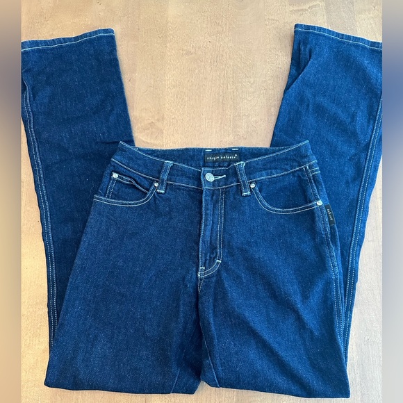 ✨ RARE VINTAGE Y2K SERGIO VALENTE Straight Leg Jeans 28x32.5" Tall Denim Western - Picture 2 of 12